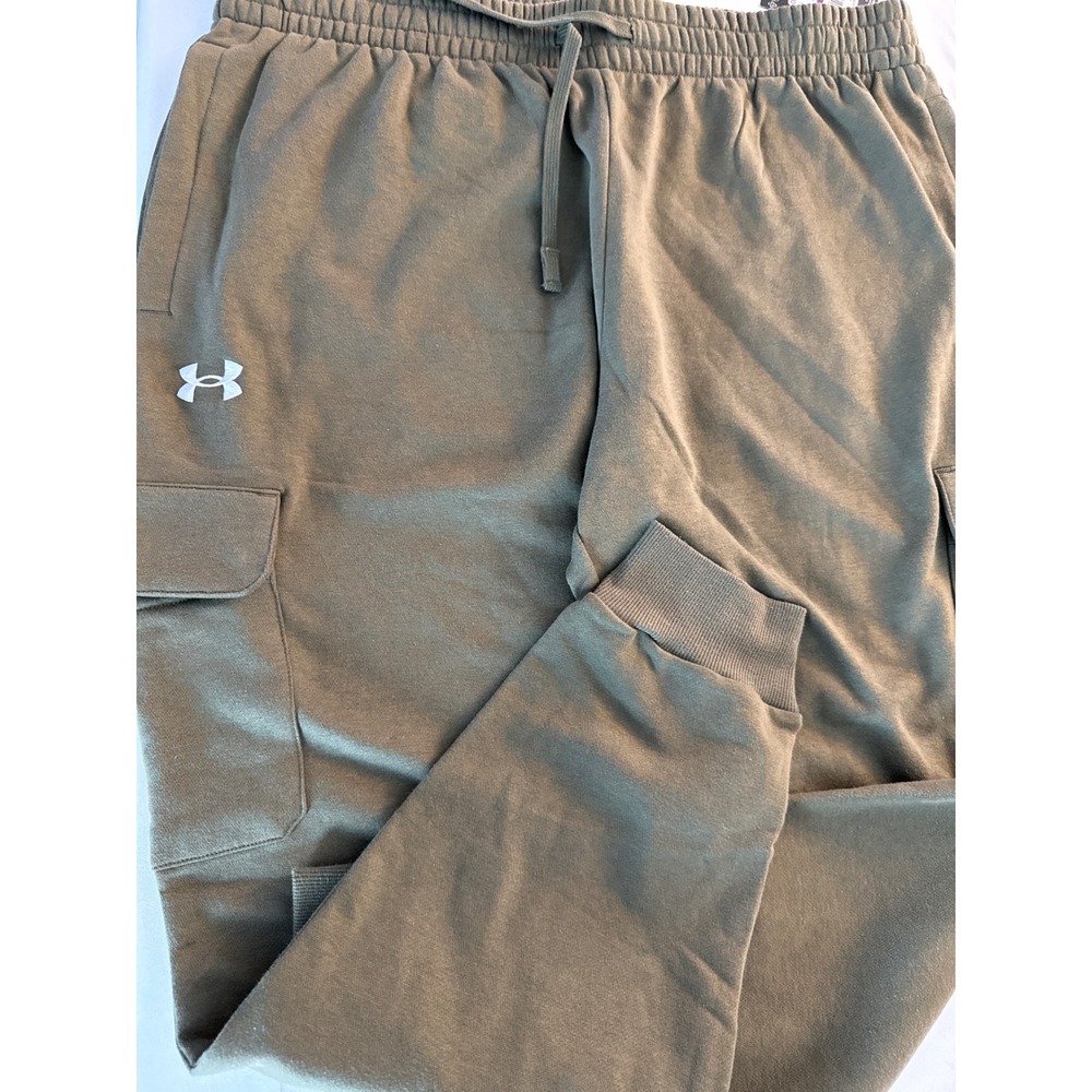 Under Armour Rival Fleece Cargo Joggers Mens 2XL Green Pants 1382134 NWT - Picture 6 of 15